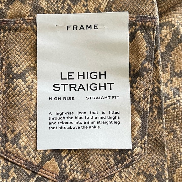FRAME Le High Straight Python Snakeskin Jeans - Picture 4 of 6